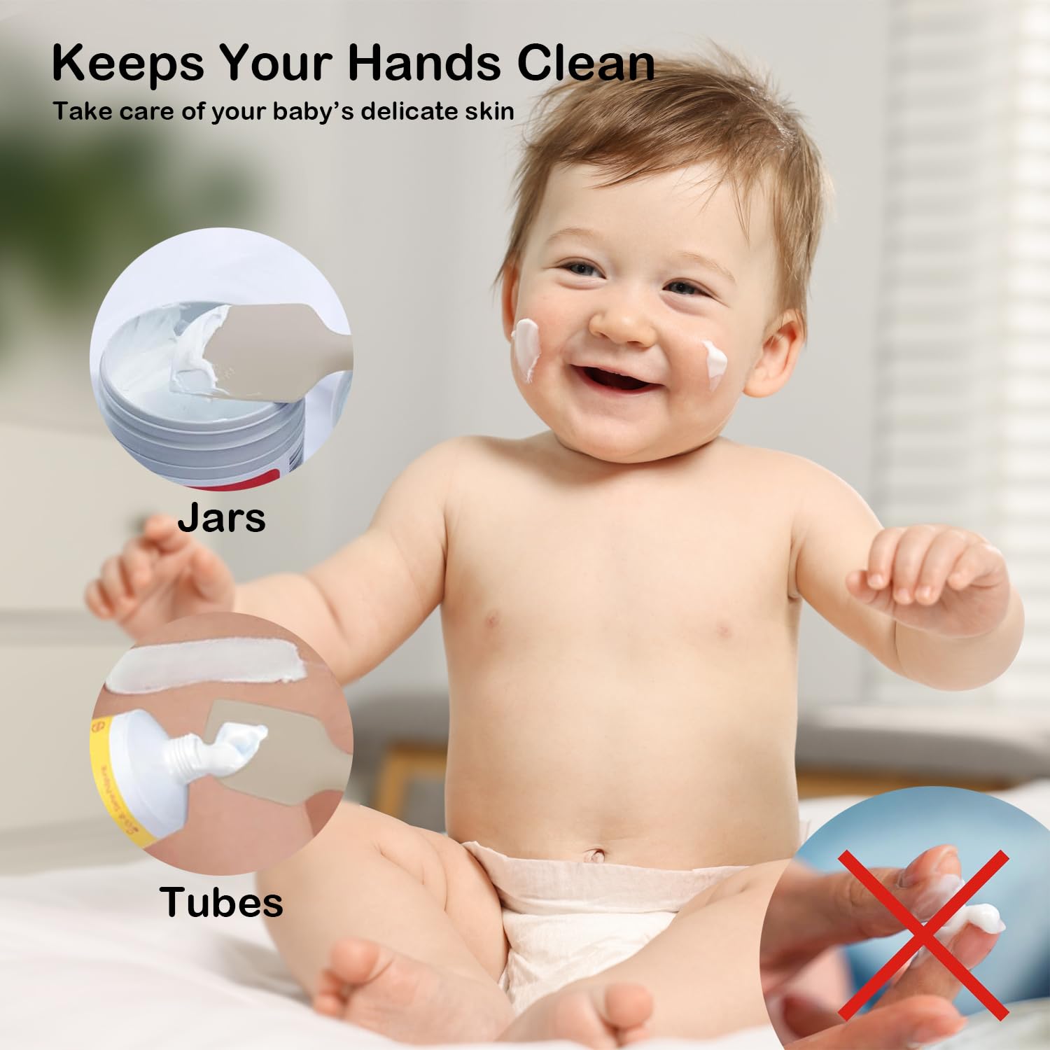 ROXANEPIG brown diaper cream spatula with compact travel-friendly design