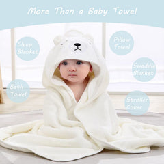 ROXANEPIG bear hooded towel face detail keeps baby warm after bath