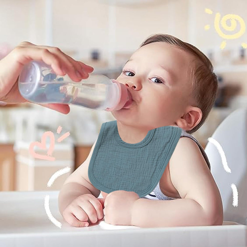 ROXANEPIG muslin bib daily use ideal for teething and drooling.