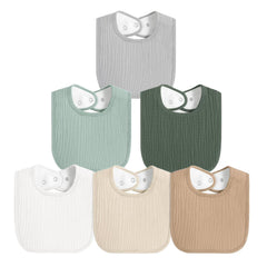 ROXANEPIG muslin baby bib front view with soft cotton and high absorbency