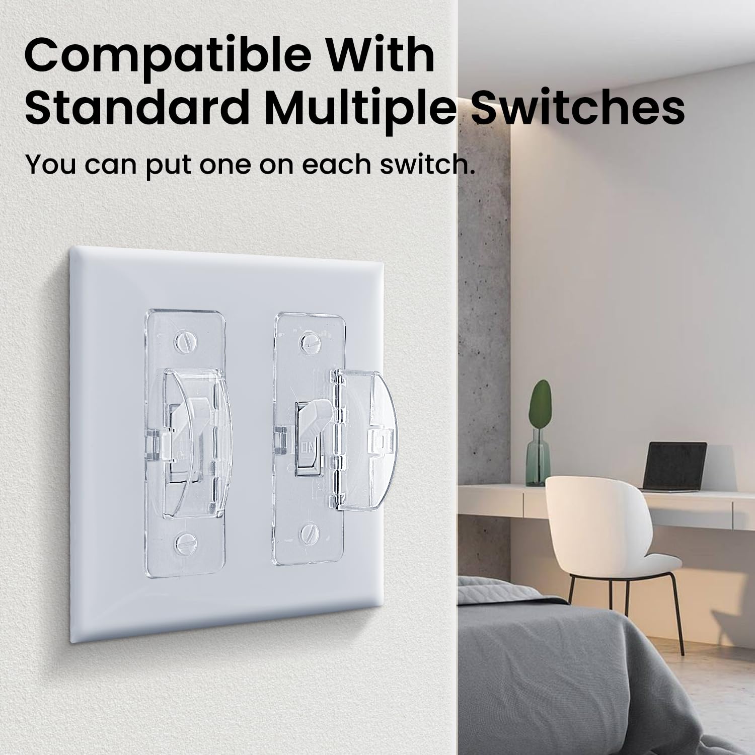 Roxiuc Easy-install screws illustration shows simple wall mounting