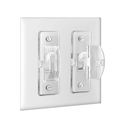 Roxiuc Switch Guard clear front view protects kids from turning lights off.