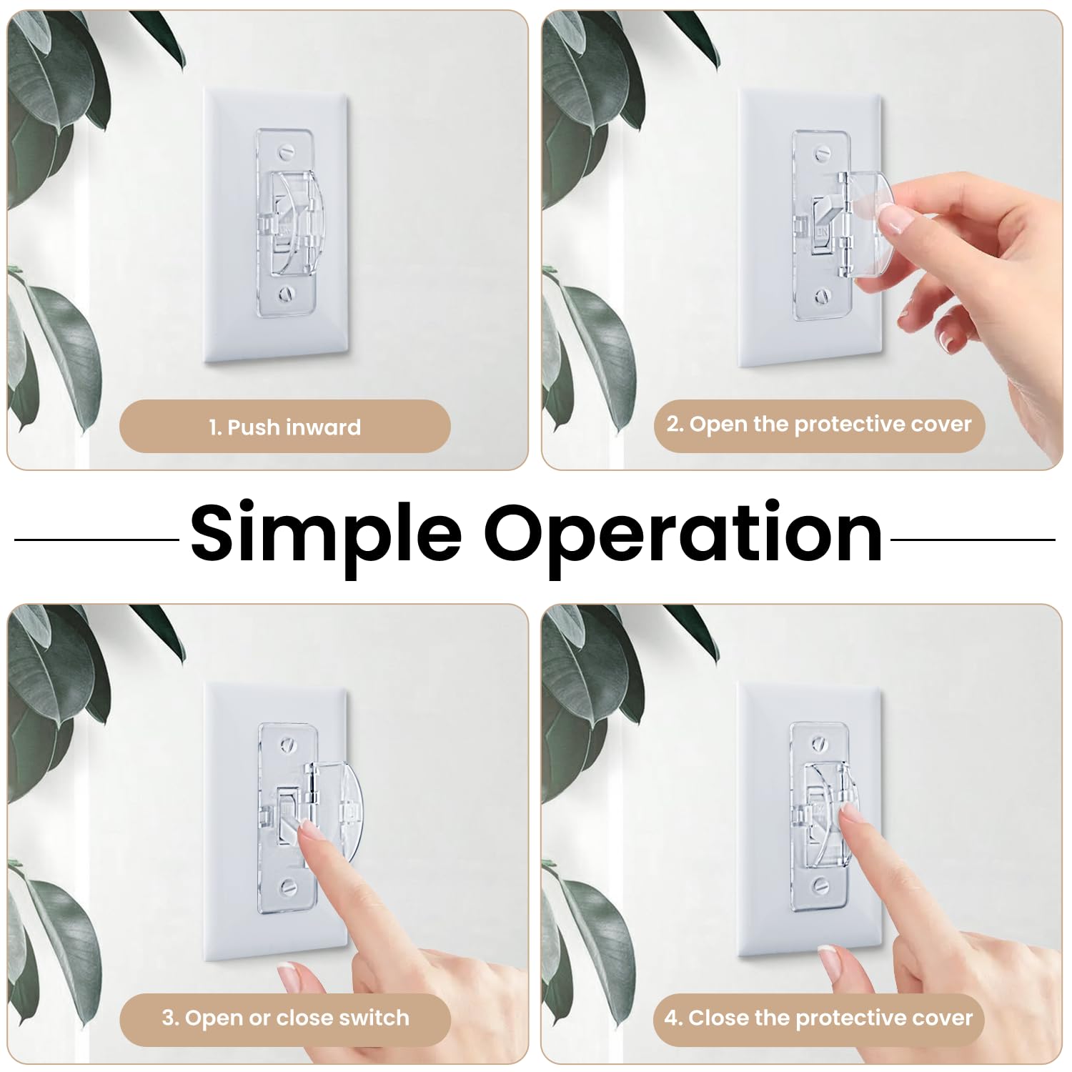 Roxiuc Switch Guard mounted on wall plate for discreet safety and easy access.