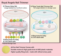Royal Angels 13 extra replacement tools ensure ongoing family nail care.
