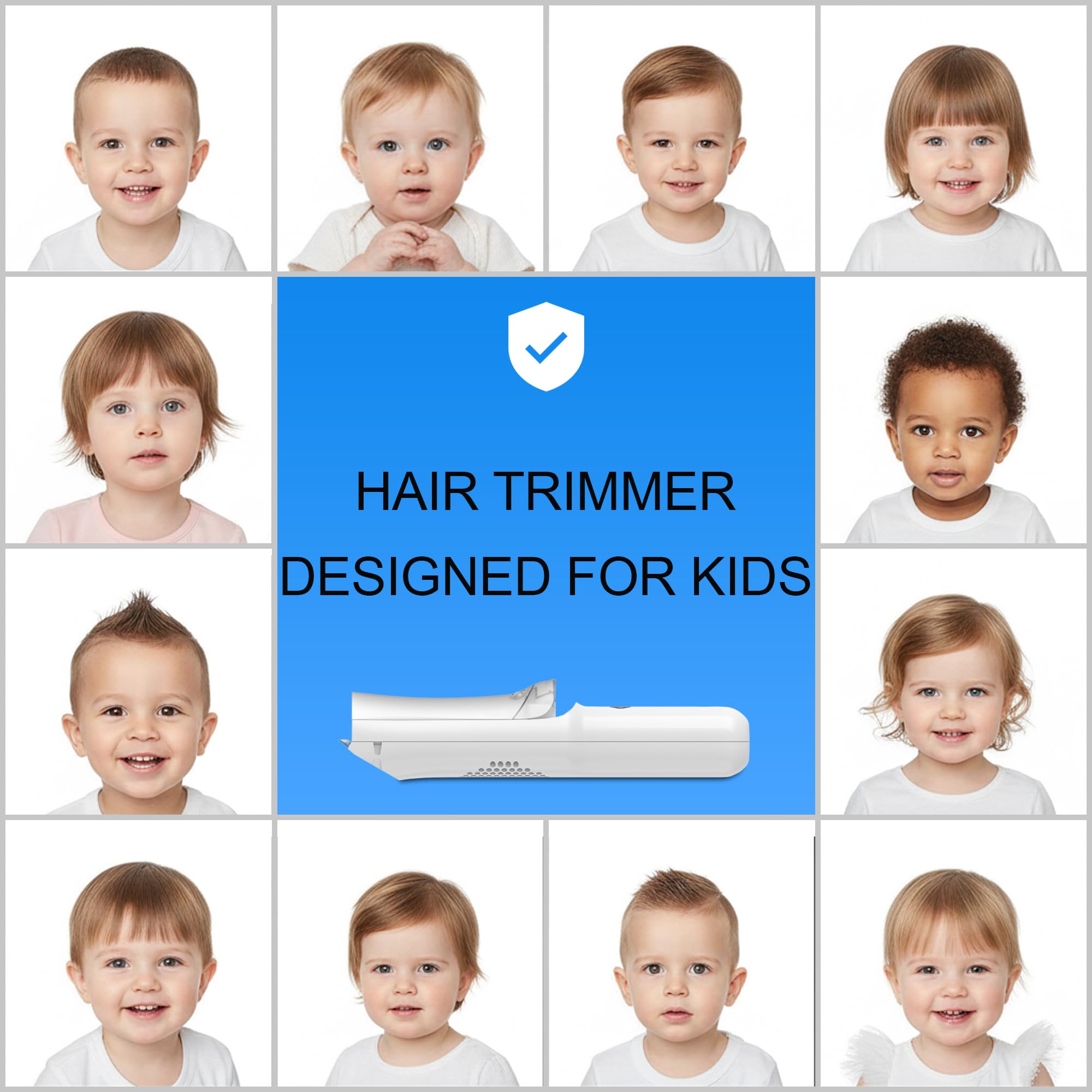 Royal Angels 5-length guide combs for versatile baby cuts.