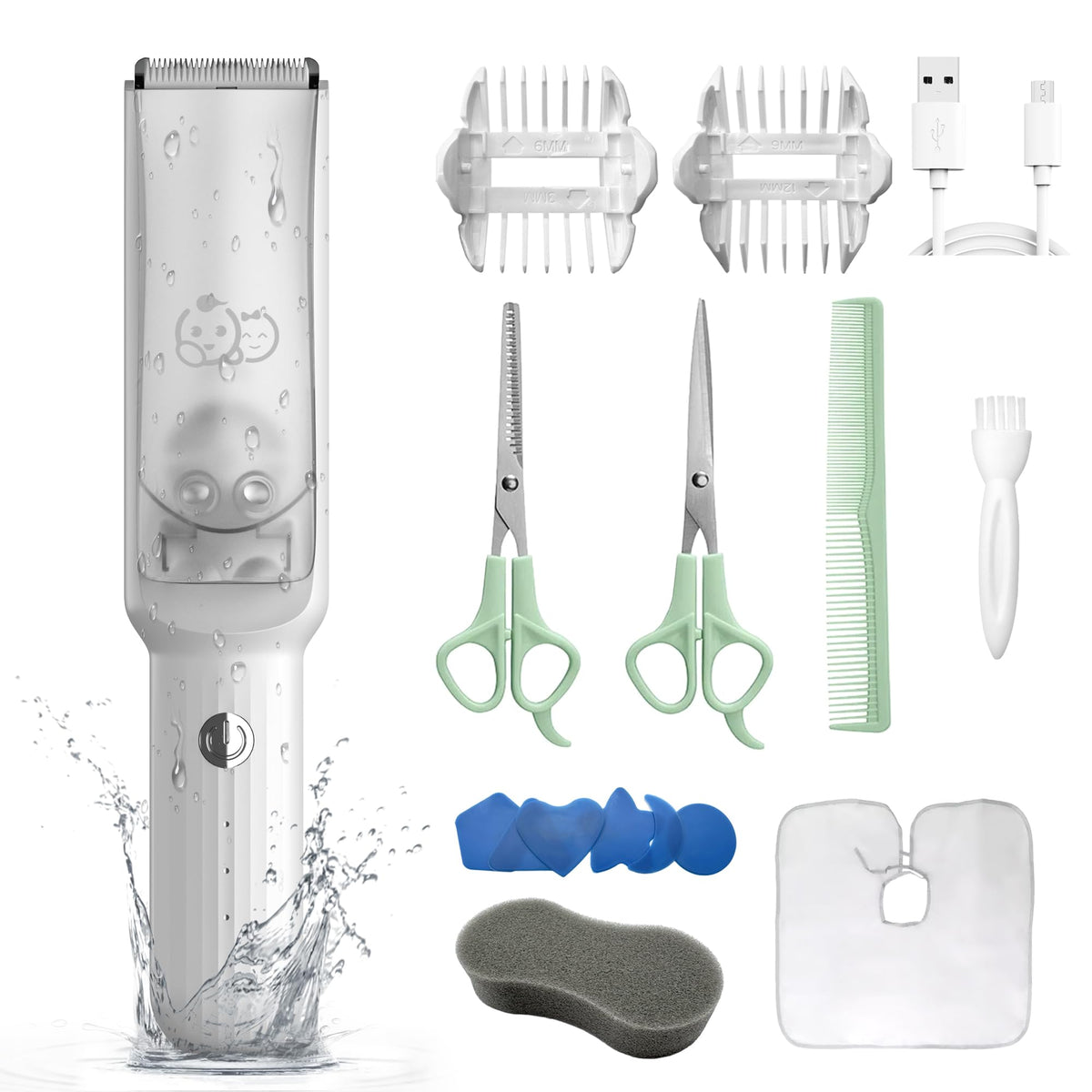 Royal Angels baby hair trimmer with quiet motor for calm grooming.