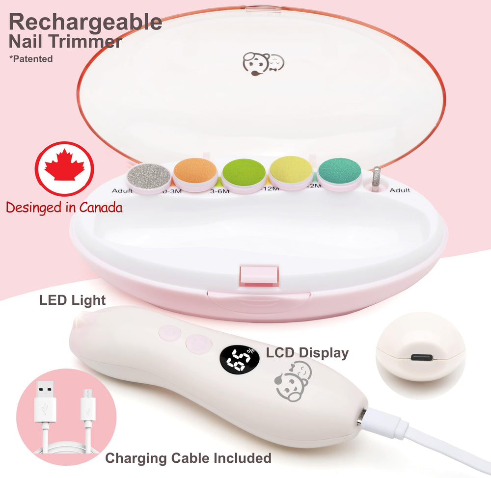 Royal Angels nail trimmer LCD display shows battery level during use