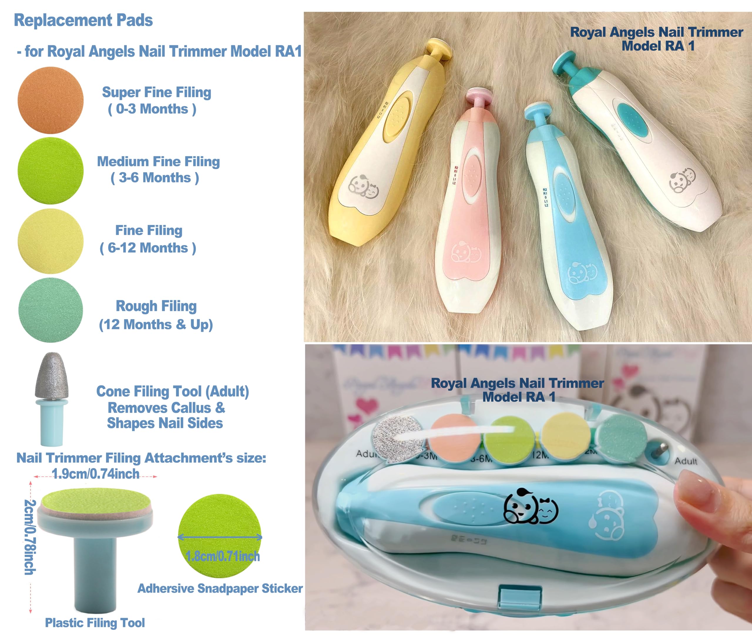 Royal Angels green medium fine pad for toddler nail care