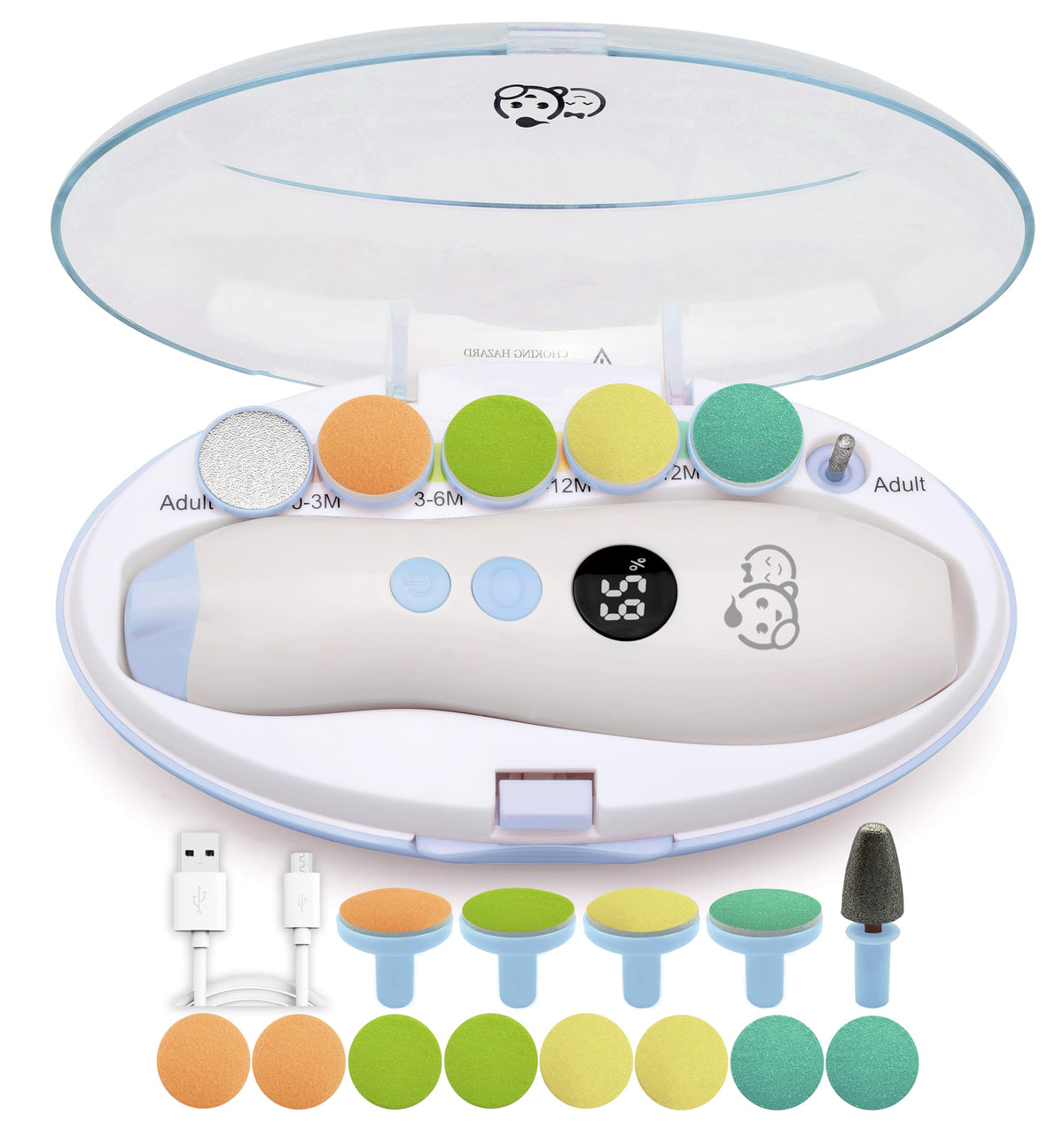 Royal Angels 22-in-1 rechargeable baby nail trimmer with all-in-one design for gentle nails.