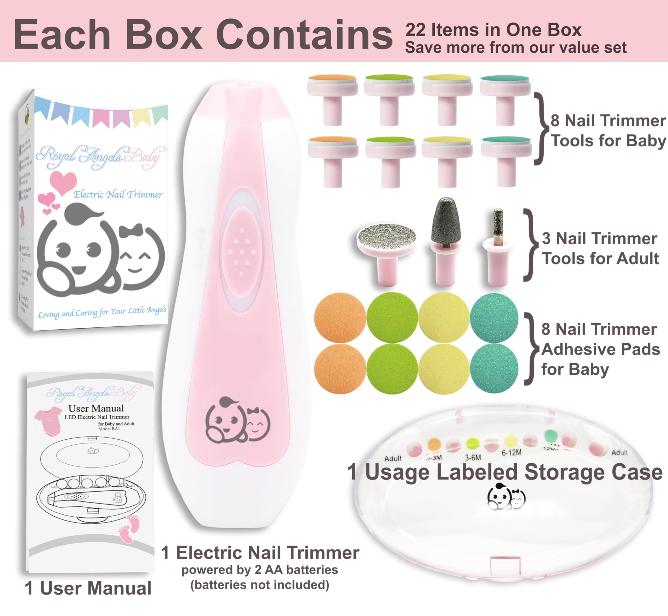 Royal Angels whisper-quiet motor allows calm grooming without waking baby.