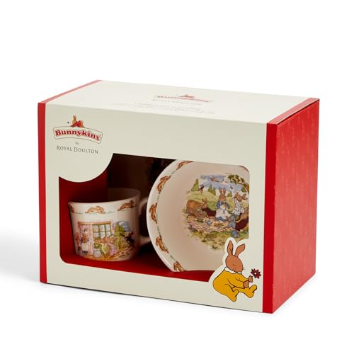 Royal Doulton Bunnykins mug with handle, easy to grip for toddlers.