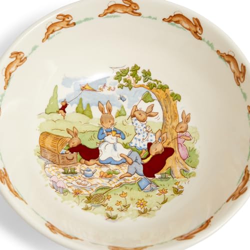 Royal Doulton Bunnykins toddler-ready size, supports independent feeding.