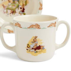 Royal Doulton Bunnykins two-handled mug, easy grip for little hands.