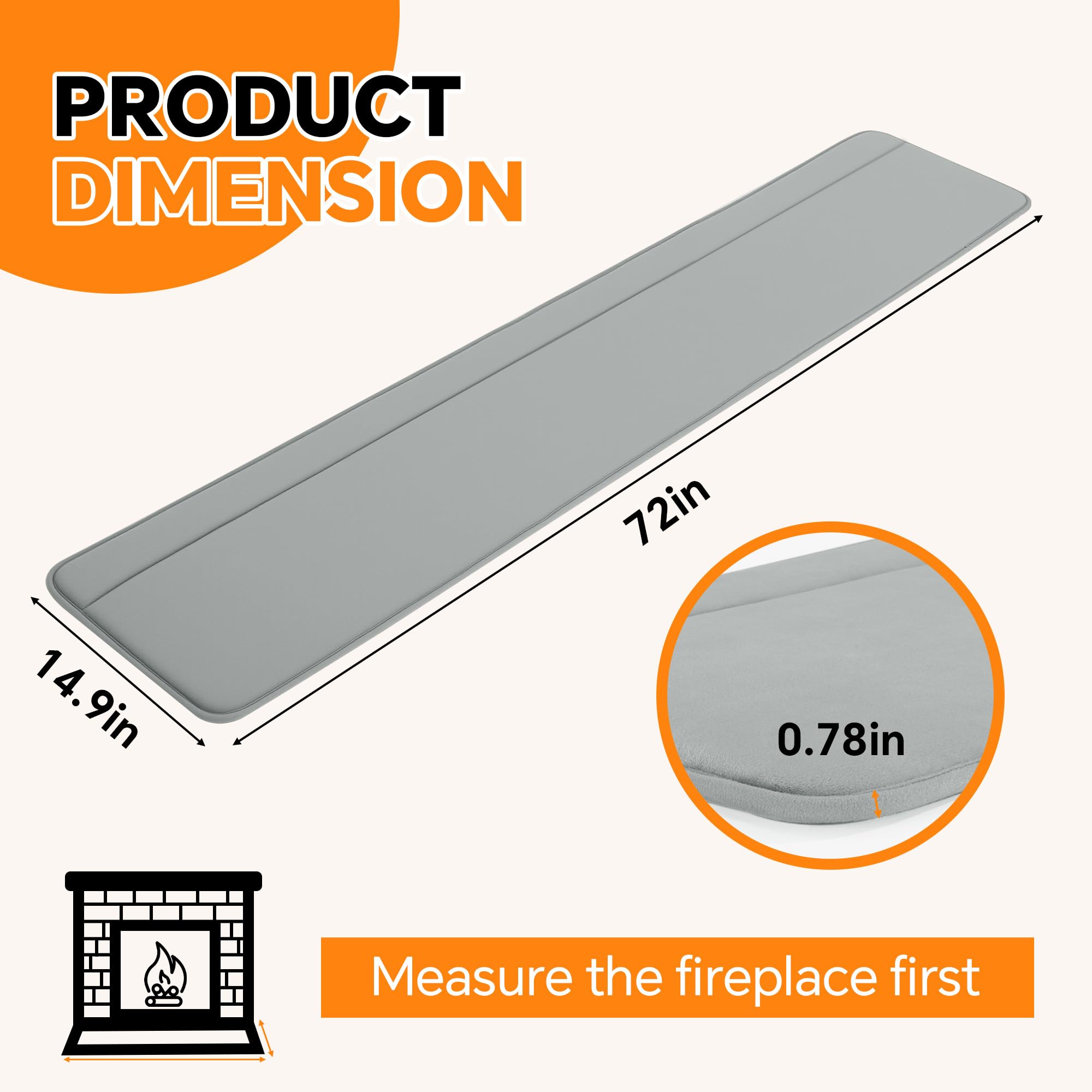 ROYALAY hearth cushion with kid-friendly safety pad on the edge.