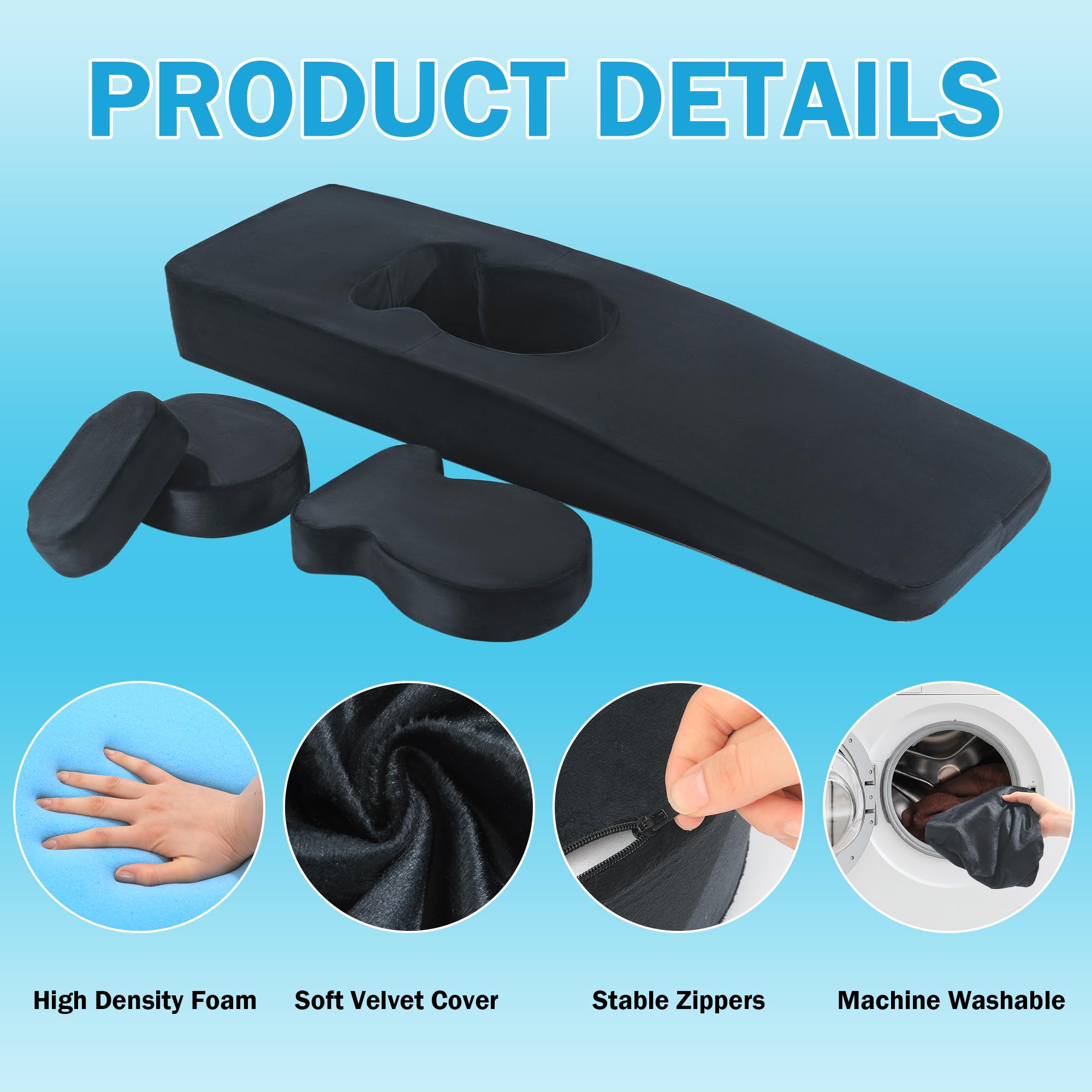 ROYALAY pregnancy pillow hole feature provides belly space for comfortable prone sleeping.