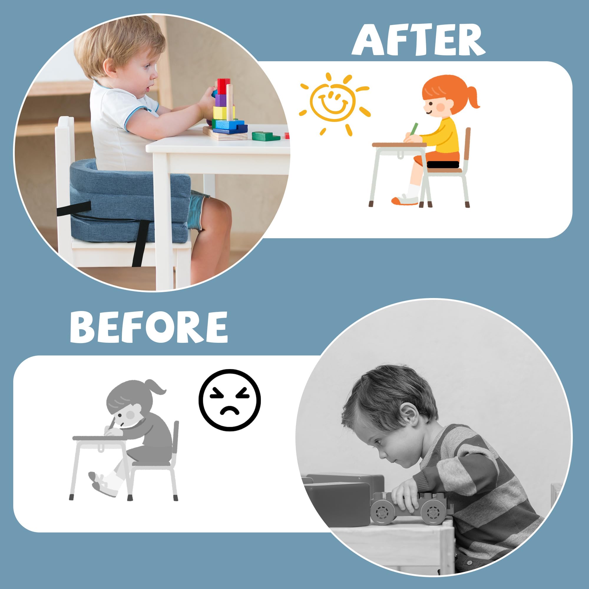 ROYALAY two cushions adjust height as child grows