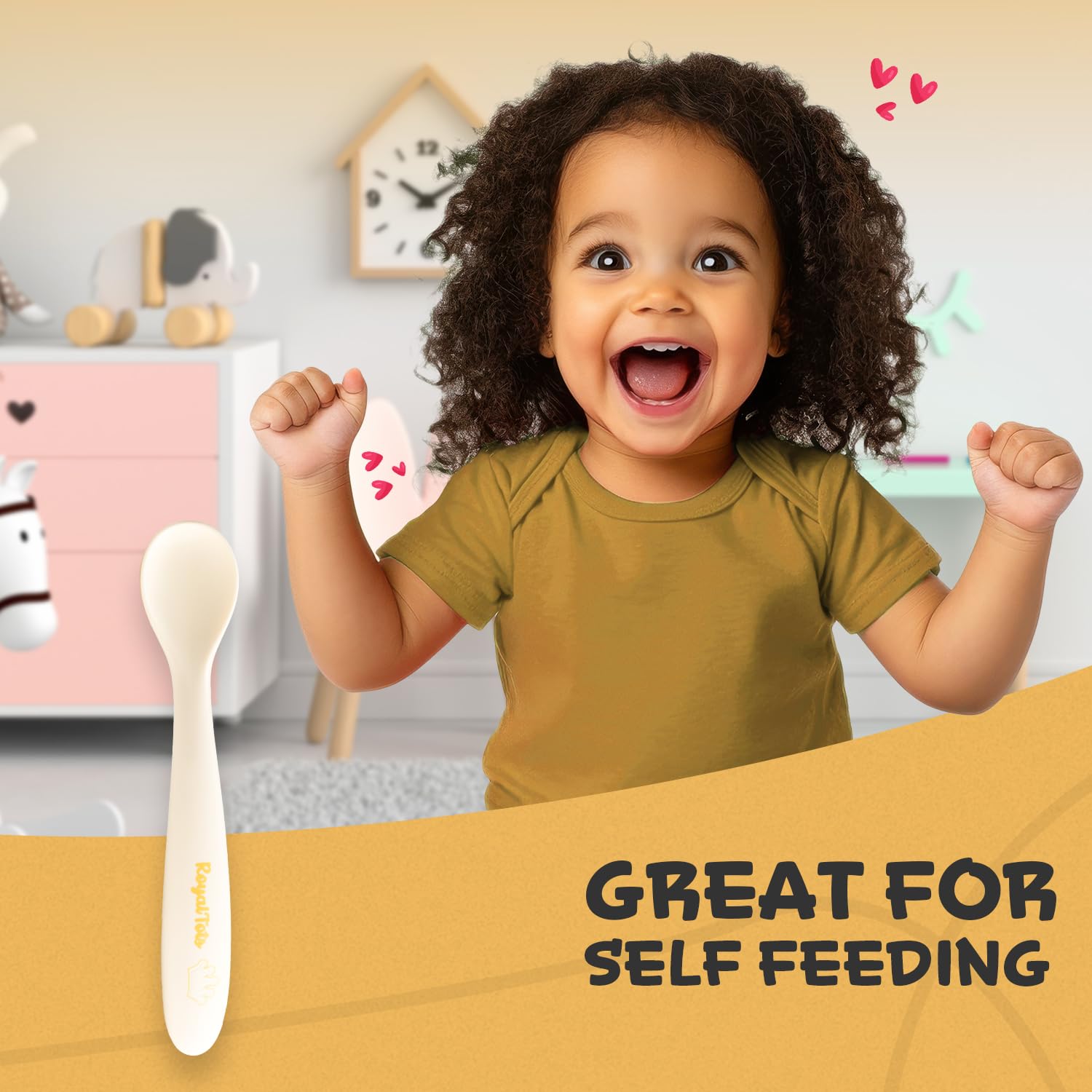 RoyalTots baby-led weaning spoons encourage exploration with safe silicone design.