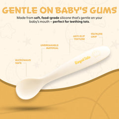 RoyalTots BPA-free silicone spoons are dishwasher-safe and boil-proof for busy families.