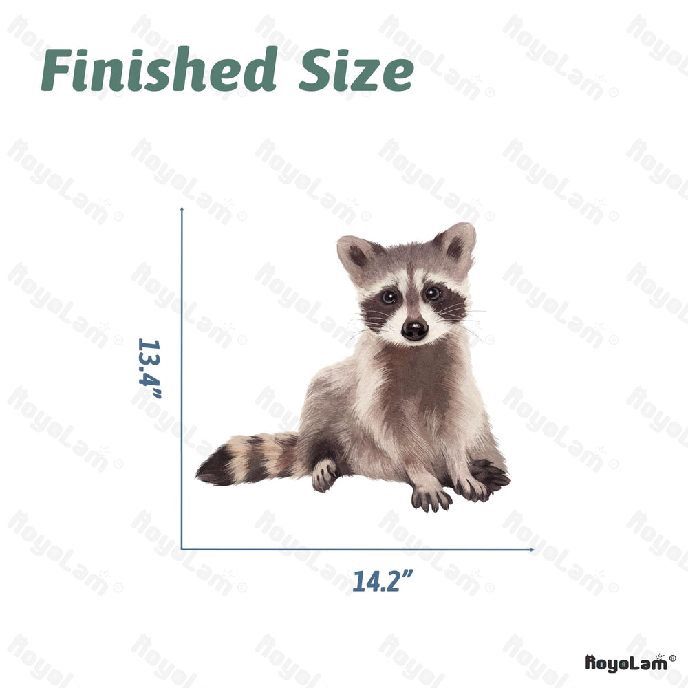 RoyoLam sitting raccoon design brightens kids' spaces with cheerful detailing.