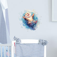 RoyoLam removable nursery wall art creates engaging corners for babies.