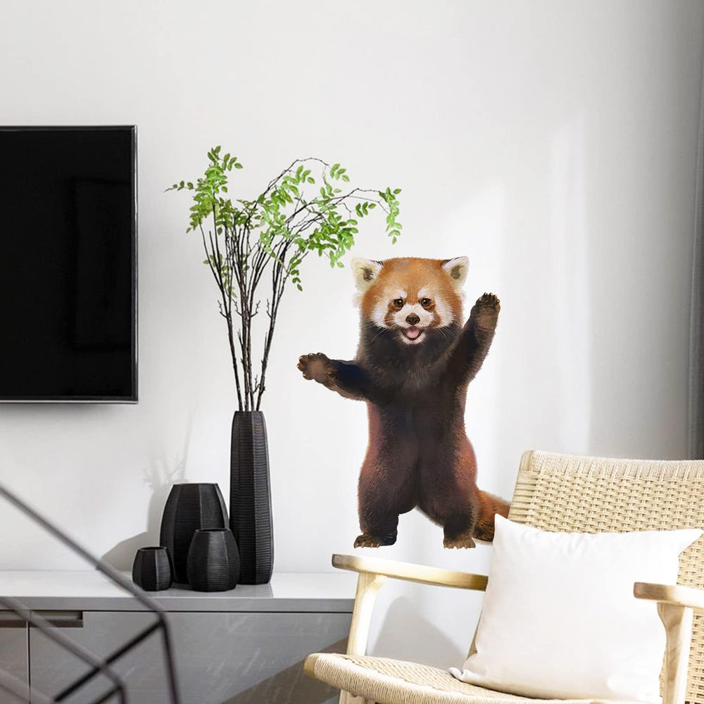 RoyoLam lesser panda wall decal on wall—easy application.