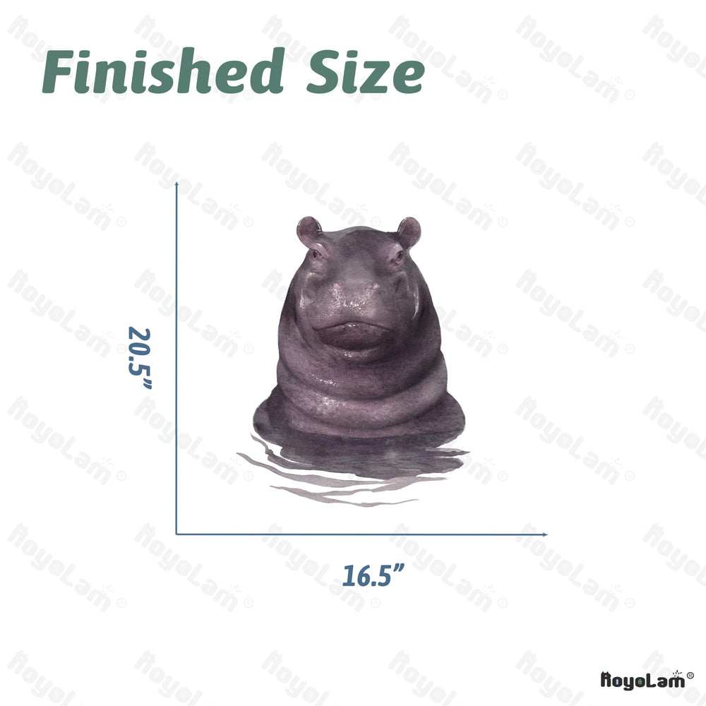 RoyoLam hippo bathroom/kitchen decal adds cheerful splash to rooms.
