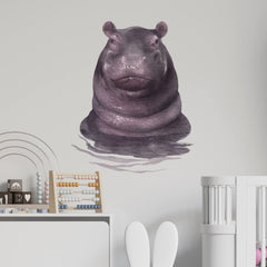 RoyoLam lifelike hippo classroom decal inspires colorful learning spaces.
