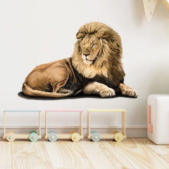 RoyoLam lifelike lion wall decal for nursery, removable and playful
