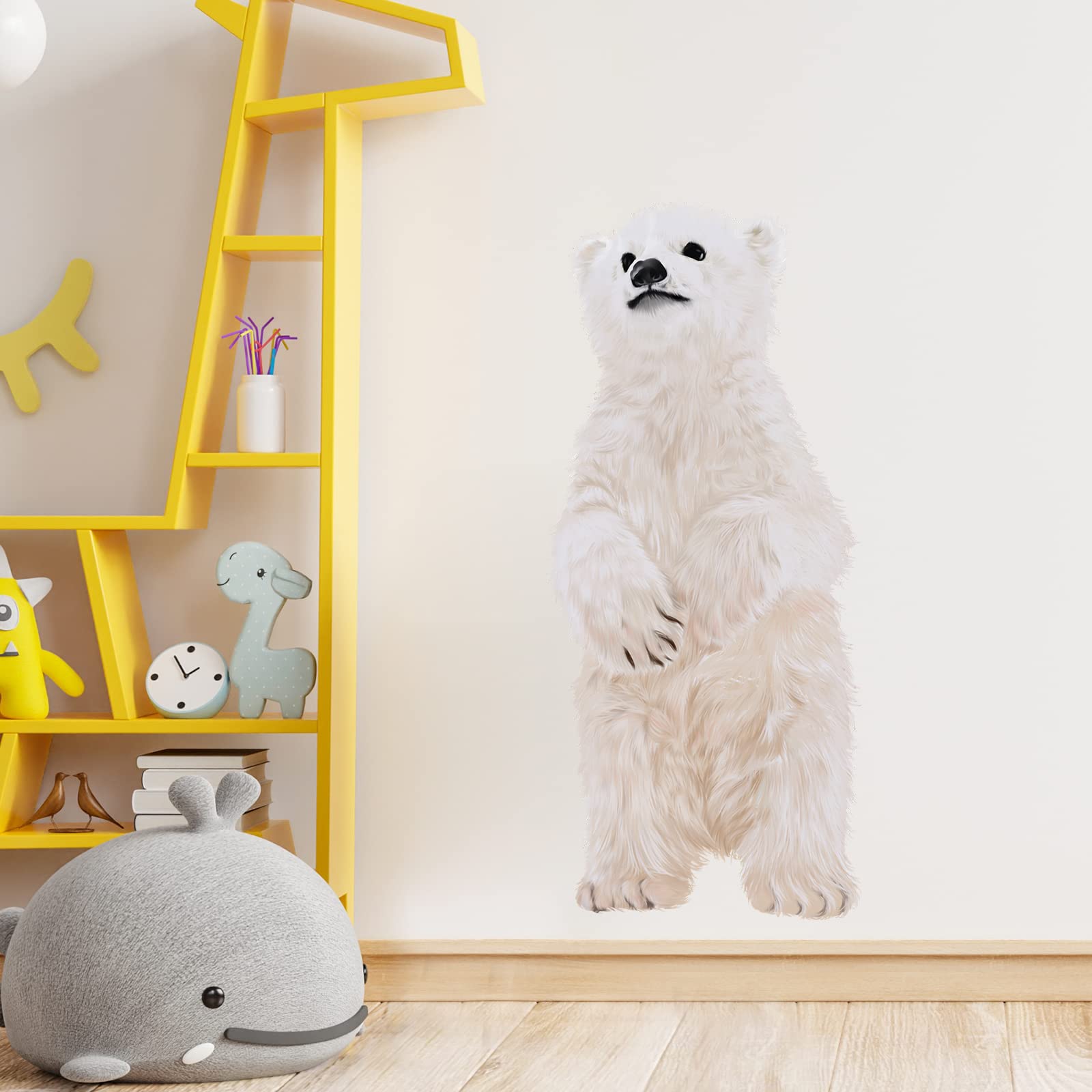 RoyoLam Little Polar Bear decal sheet ready to peel and stick on walls.