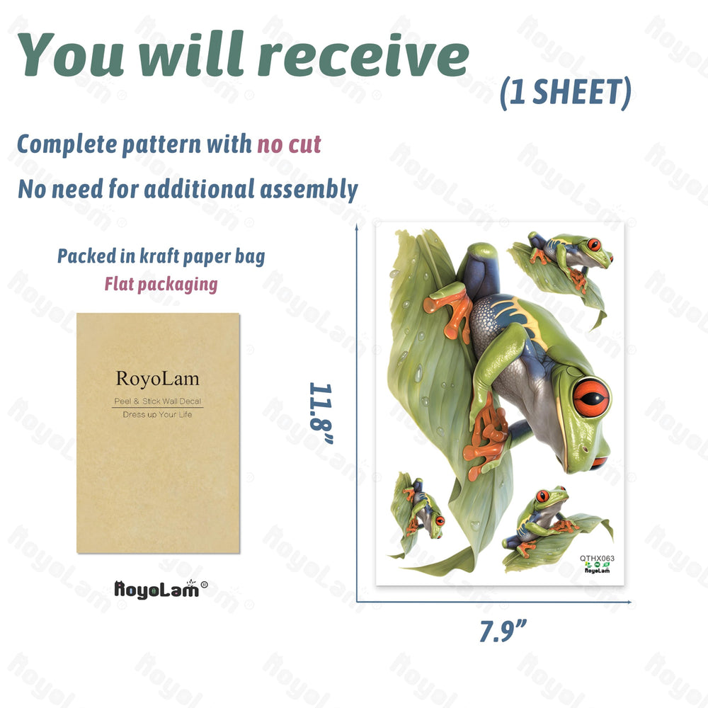 RoyoLam nursery wall sticker frog is easy to apply on clean surfaces