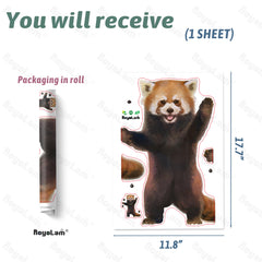 RoyoLam panda wall decal in living room setup.
