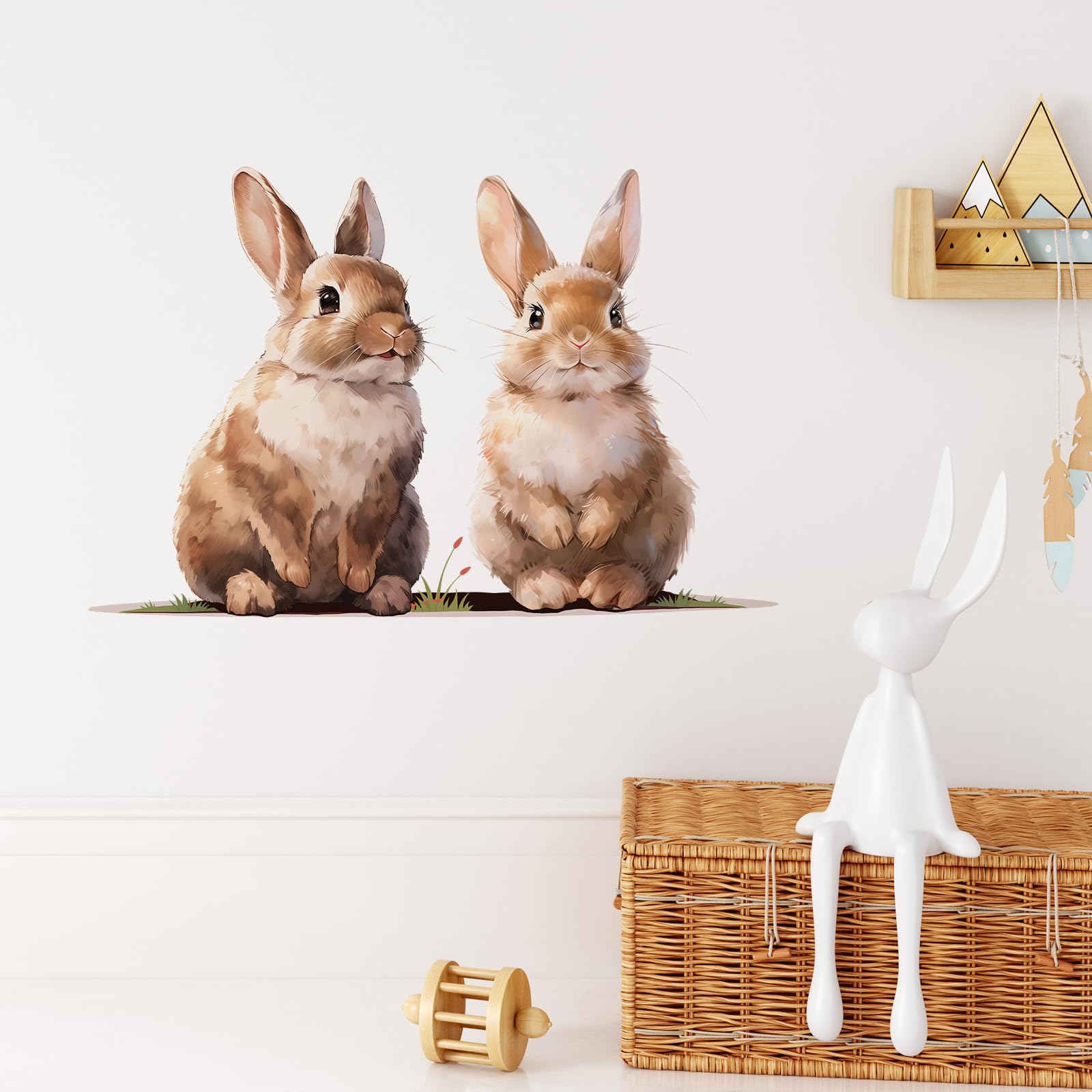 RoyoLam rabbits wall sticker for nursery is practical and renter-friendly.