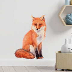 RoyoLam Red Fox wall decal on wall creates a cheerful focal point