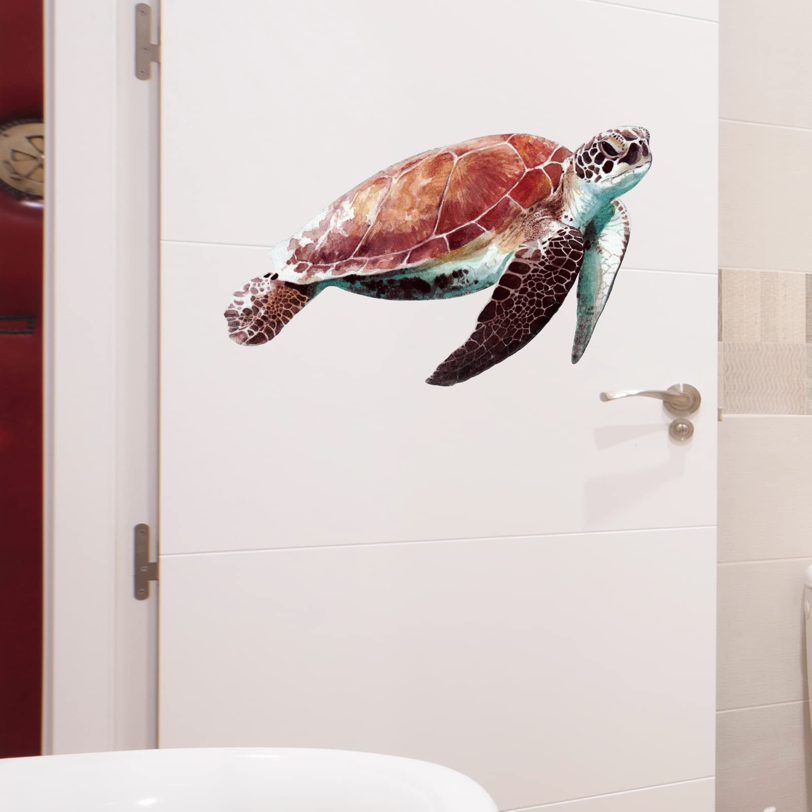 RoyoLam sea turtle wall decal in a bright nursery setup