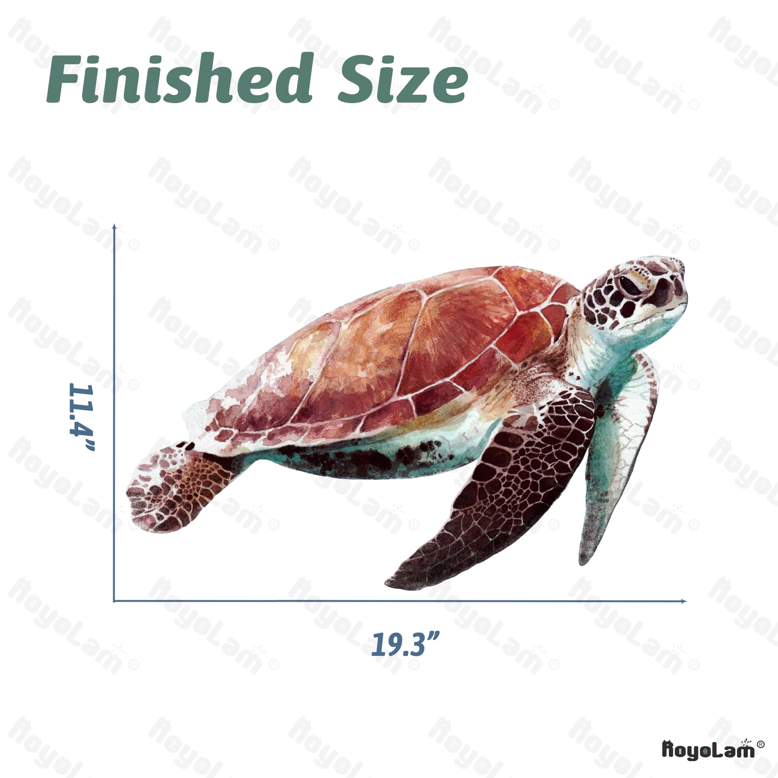 RoyoLam sea turtle wall decal rolled packaging for shipping