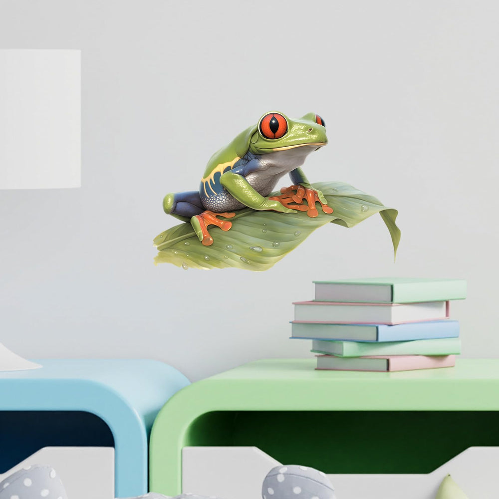 RoyoLam tree frog leaf design wall sticker adds playful learning ambience