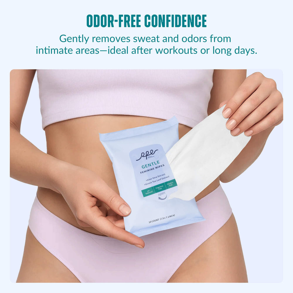 RPE Life wipes with aloe calendula chamomile green tea extracts for soothing cleanse