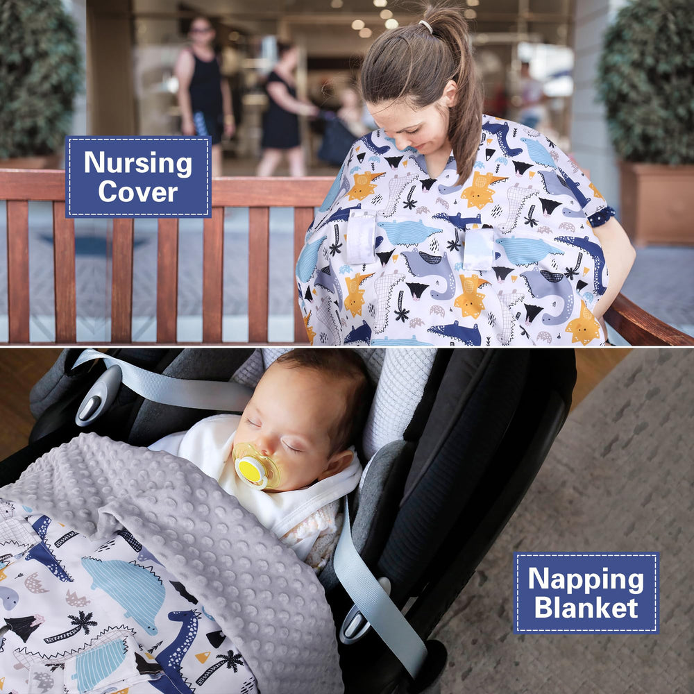 Rquite multi-use design serves as blanket or play mat outside the car.