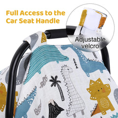 Rquiet Dinosaurs velcro strap demonstrates secure, adjustable canopy attachment