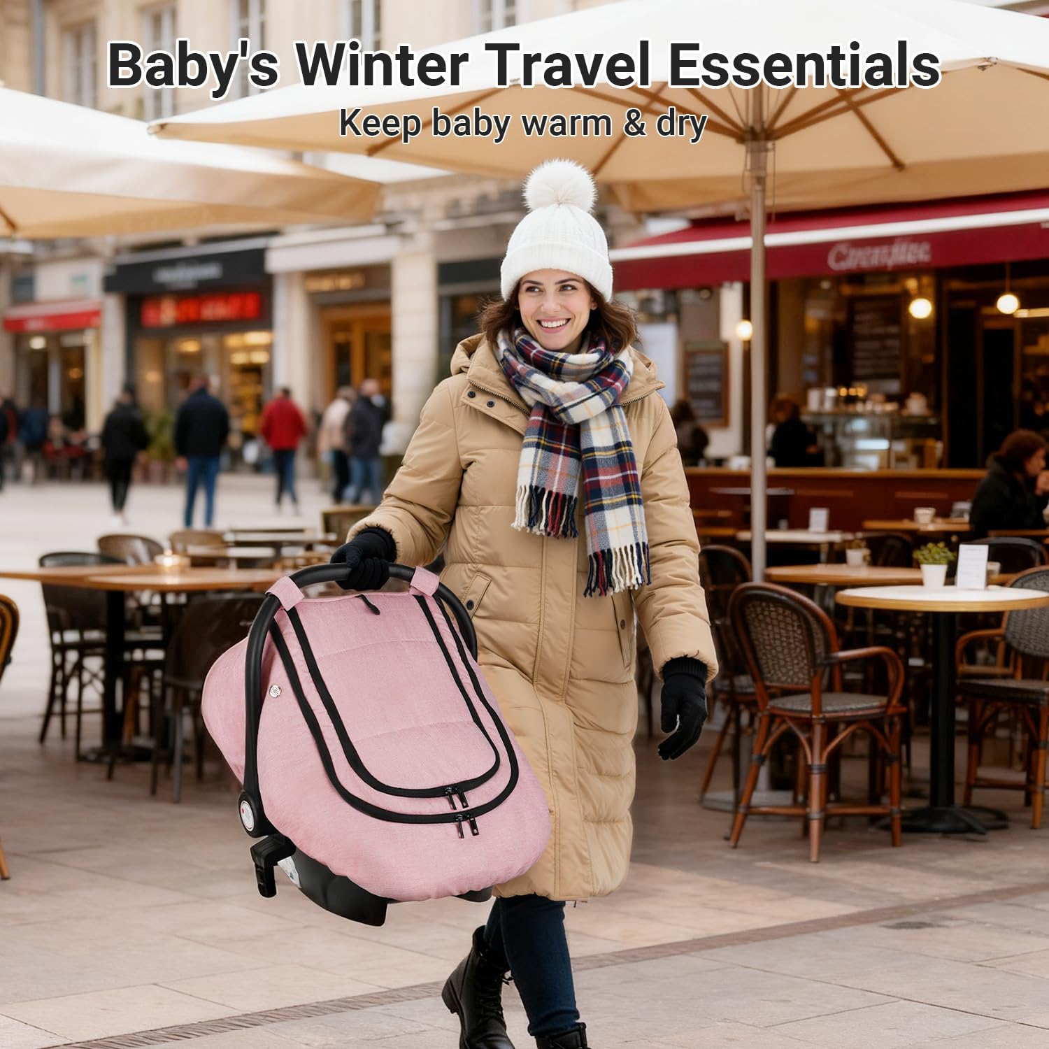 Rquite stroller cover provides wind protection outdoors