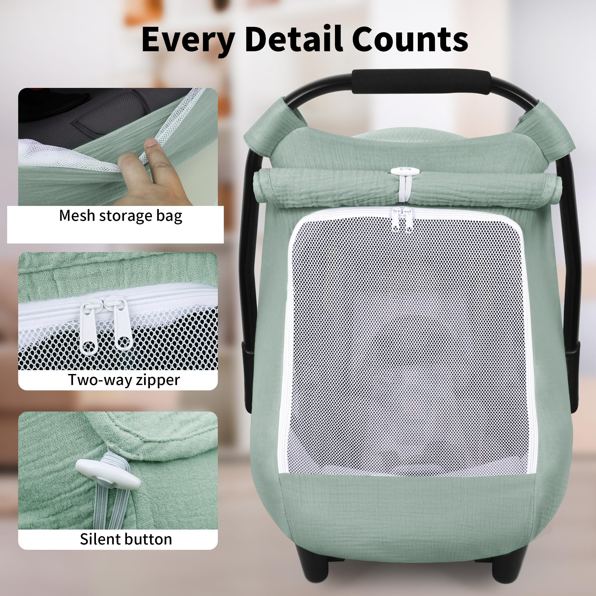 Rquiet two-layer windows with zipper for privacy and ventilation