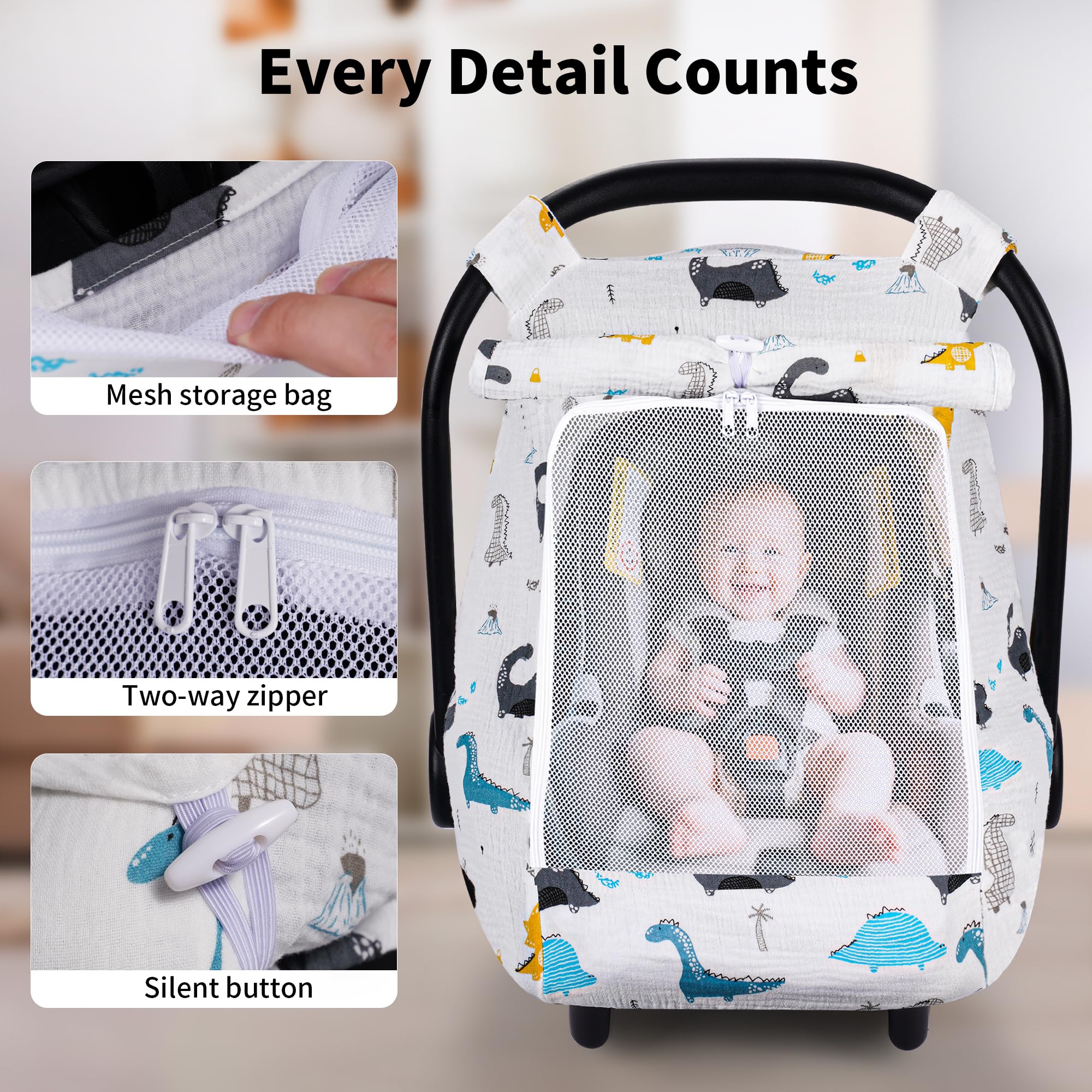 Rquite baby carrier cover easy installation over any seat or stroller