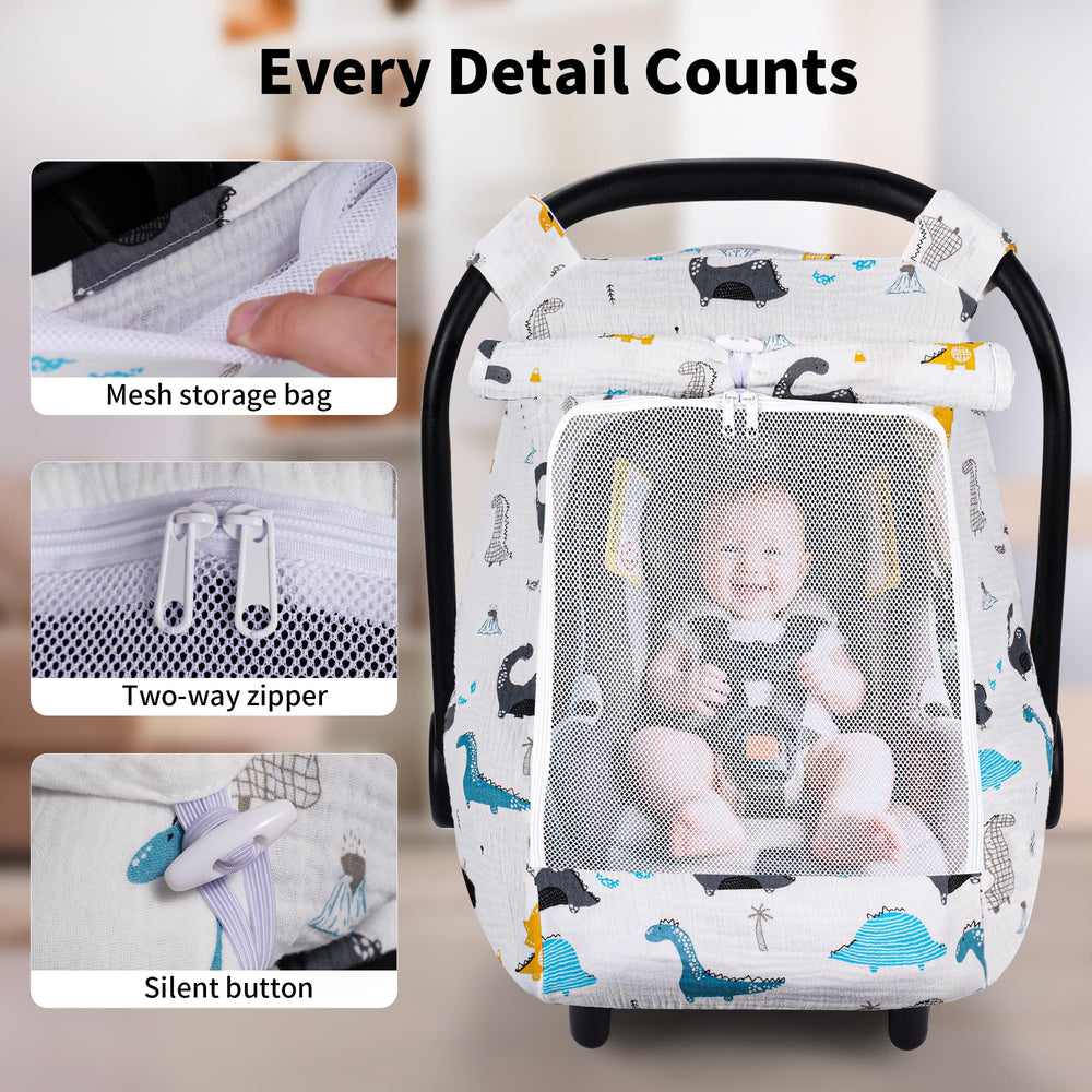 Rquite baby carrier cover easy installation over any seat or stroller