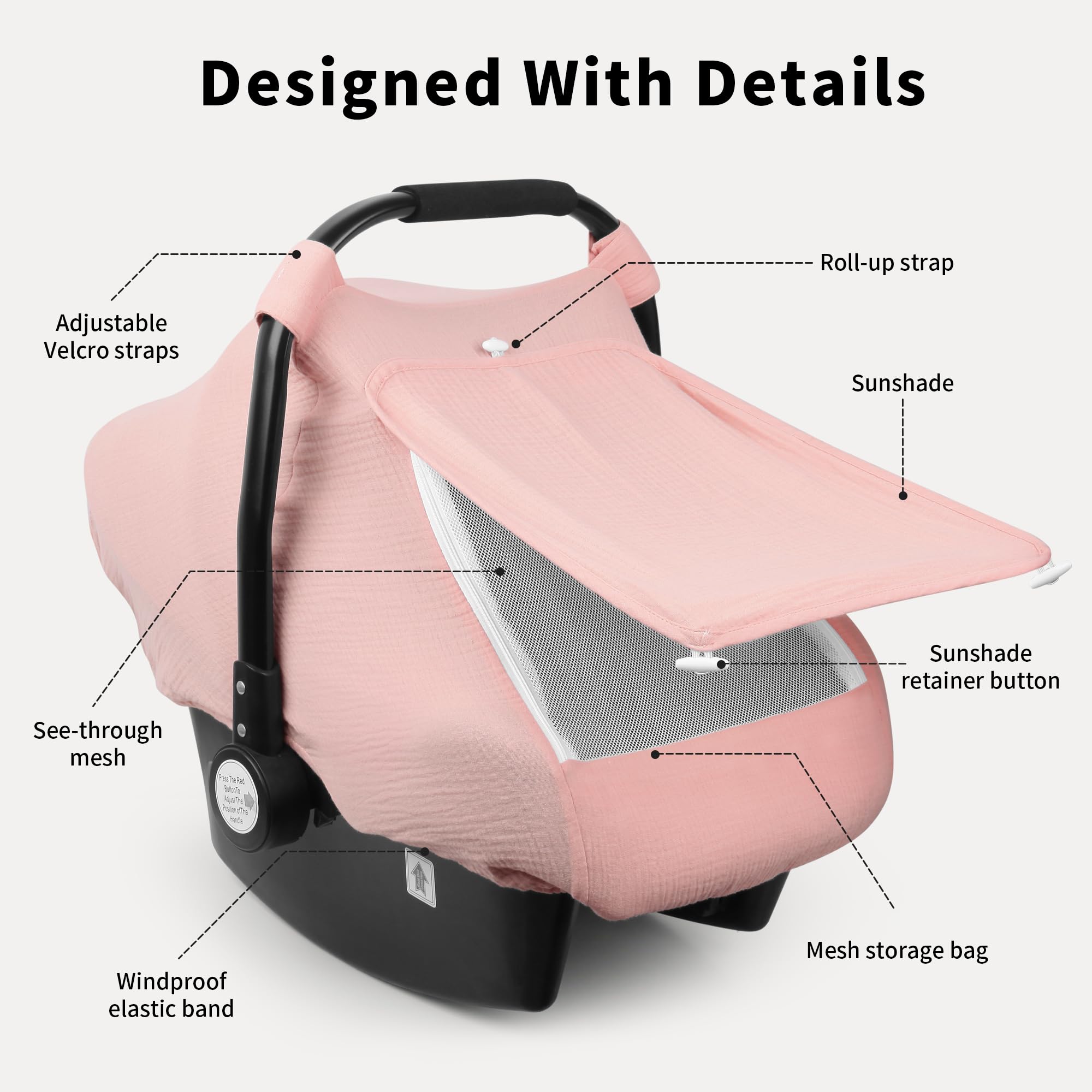 Rquite large mesh window enables easy interaction and ventilation for baby.