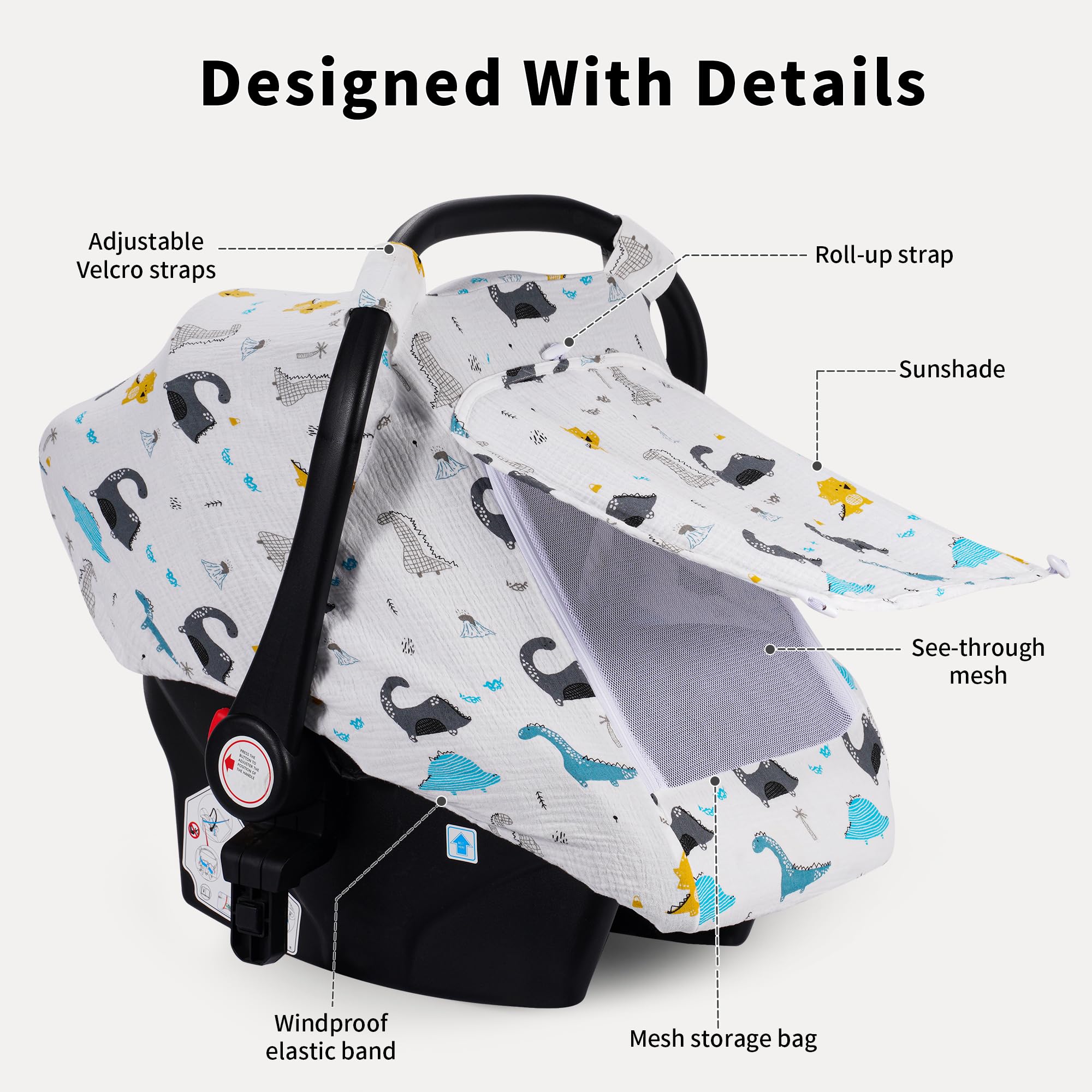 Rquite infant canopy privacy mode shields sun while keeping baby at ease