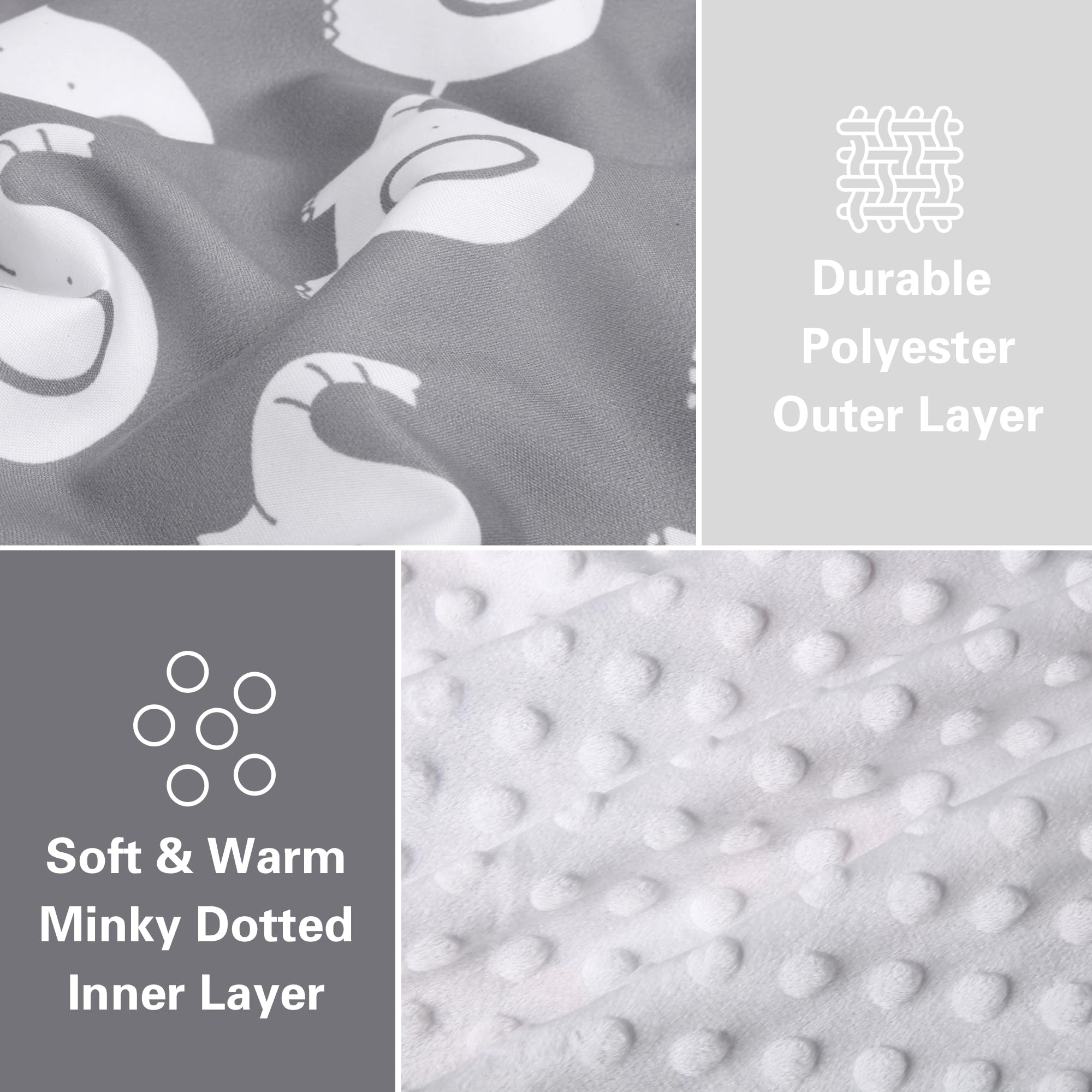 Rquite soft minky blanket inside keeps baby warm and comfortable