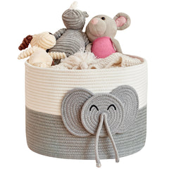 R RUNKA elephant large basket front view for toy storage and organization.