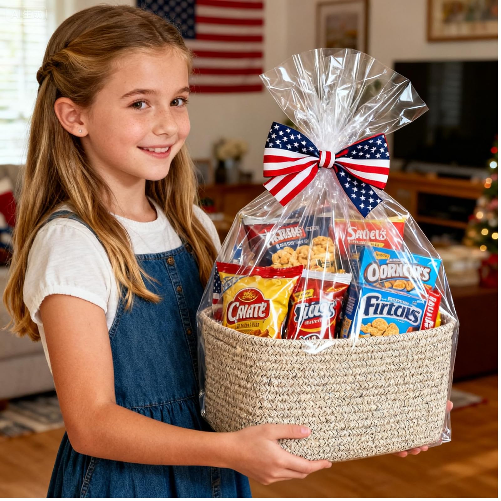 R RUNKA handled cotton basket is easy to carry and reposition