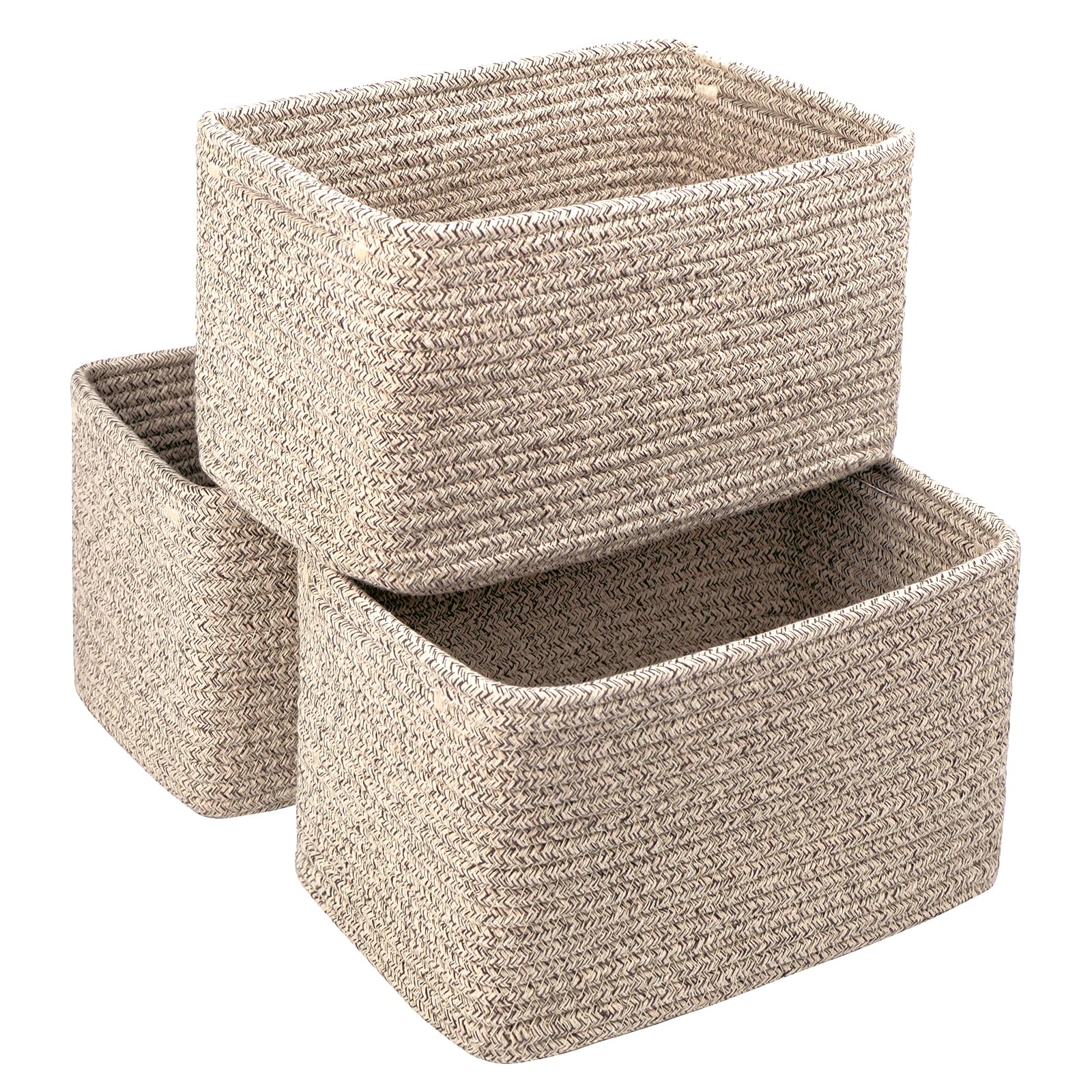 R RUNKA small cotton rope basket in beige for bathroom organization and quick item access