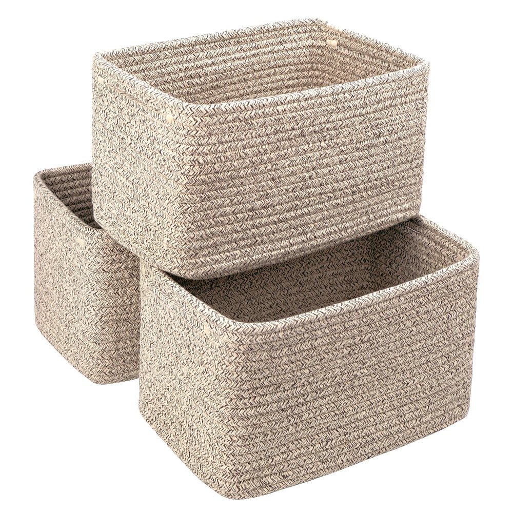 R RUNKA small cotton rope basket in beige for bathroom organization and quick item access